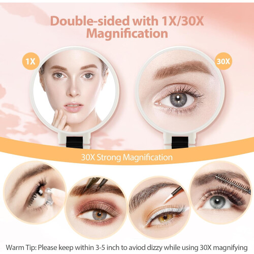 Miroir grossissant pliable 30X/1X avec poignée (1 pièce) 1