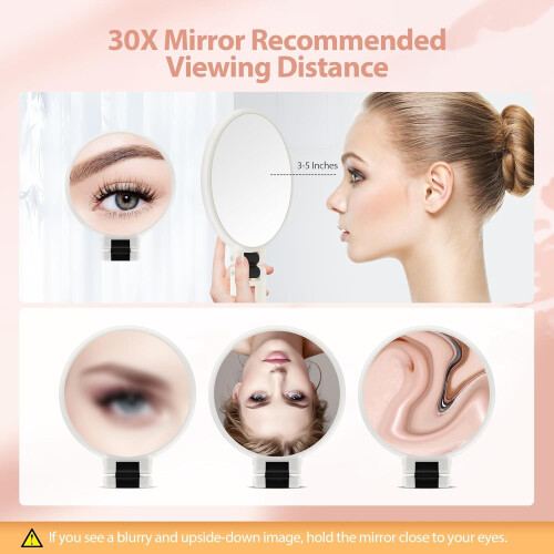 Miroir grossissant pliable 30X/1X avec poignée (1 pièce) 2