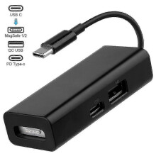 USB-C 3-in-1 MagSafe -sovitin Type-C - MagSafe 1/2 -muunnin kannettaville tietokoneille