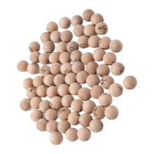 75Pcs Wooden Bingo Balls With Large Carved Number Natural Wood