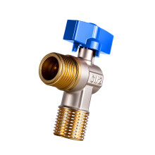 Brass Water Shut Off Valves with Handle Universal Water-blue