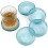 runde Untersetzer aus klarem, blauem Glas, 5er-Set 8