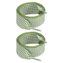 Checkered Shoelaces Colorful Polyester Shoe-Matcha Green 100cm