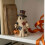 (A) Lighted Patchwork Ghost Figurine with Pumpkin Lantern Halloween Tabletop Lamp Ornament 5