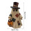 (A) Lighted Patchwork Ghost Figurine with Pumpkin Lantern Halloween Tabletop Lamp Ornament 12