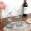 runde Untersetzer aus klarem, blauem Glas, 5er-Set 2