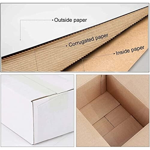 Caixas de envio de papelão ondulado branco, 10x7x5 polegadas, conjunto de 25 unidades 2