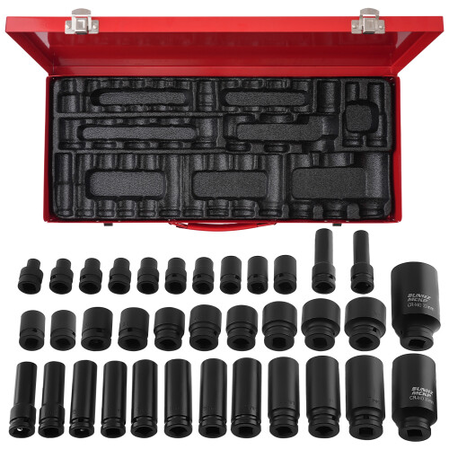 35pcs 1/2 inch Deep Impact Socket Tool Set Drive Strumento Presa di impatto Kit 1