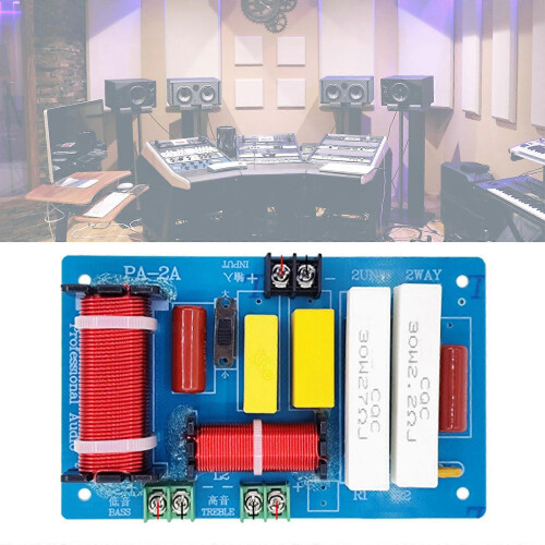 (80W) 2-Way High Low Frequency Speaker Crossover Distributor for Home Sound System Upgrade 1