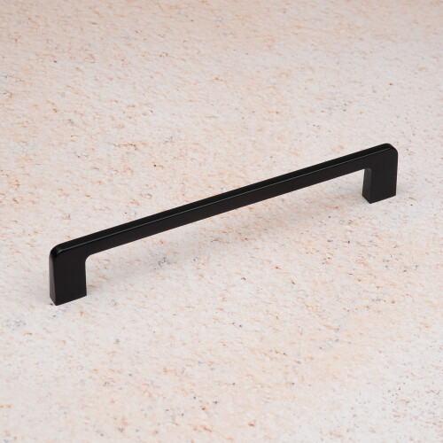 160mm Matt Black Cabinet Dark Curved Handle 2