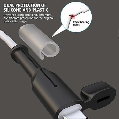(Black) 25-26 Silicone Anti-Break Charging Cable Protective Sleeve Data Cable Sleeve 2