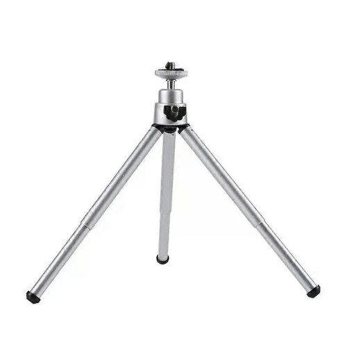 (Sliver) Universal Mini Table Tripod for iPhone/DSLR - Telescopic 2 Section Flexible Stand 1