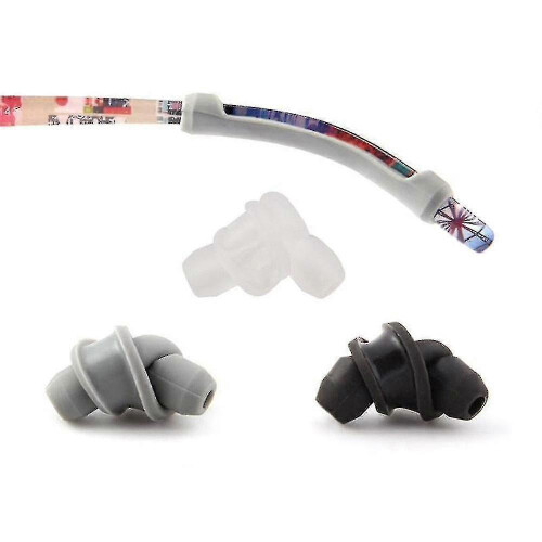 (Grey) 3 Pairs Silicone Anti-Slip Temple Tips Retainer Ear Hooks 2
