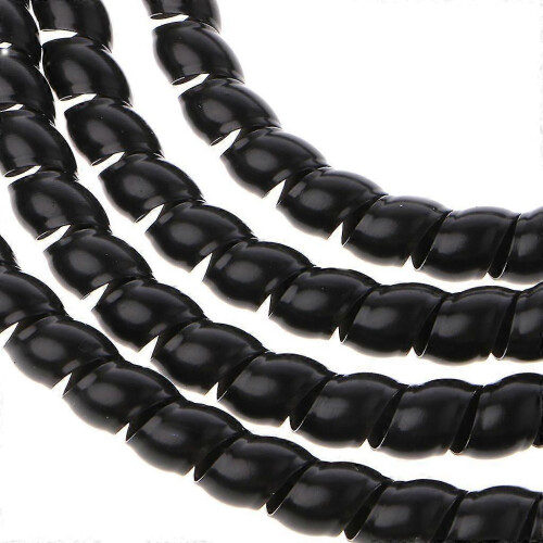 (Black) 2m 10mm PP spirallindad kabelhållare för kabelhantering 2