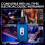 (Blue) Trådlöst gitarrsystem 2,4 GHz uppladdningsbar ljudsändare/mottagare för elgitarr/bas svart 2