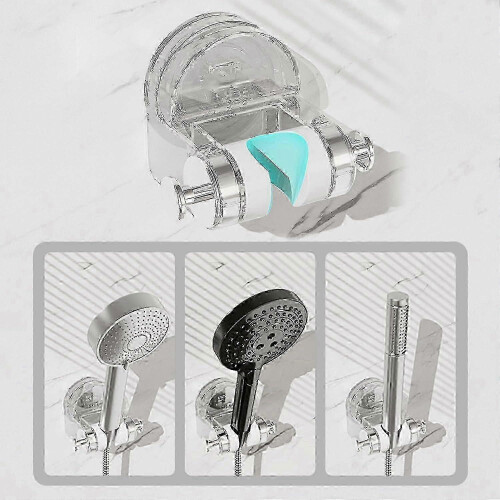 Support de douche monobloc avec ventouse, support pour douchette, sans perçage (gris) p 1