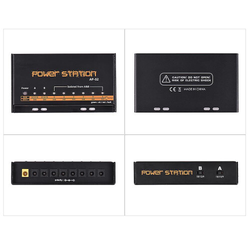 (EU Plug) 8 DC-utganger strømforsyning til gitarpedal 9V 12V 18V for effektpedalbrett 1
