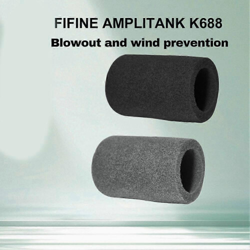 (Black) FIFINE Amplitank K688 Mic Windscreen Sponge - Windproof Foam Filter Recorder Pop Shield A 1