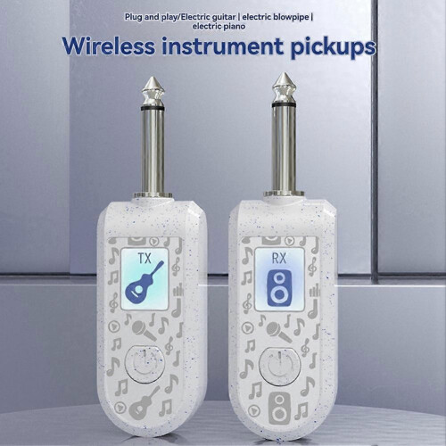 (Black) 2.4G Wireless Guitar Pickup Transceiver Plug Play for 6.35mm Audio Interface Elec Instr B 2