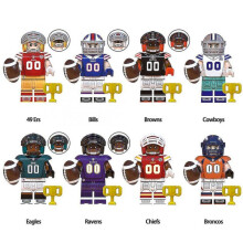 8pcs/set Rugby Player Minifigure Building Blocks Assembled Figures Toys for Kids Gifts