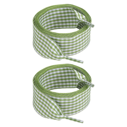 Checkered Shoelaces Trendy Polyester Laces-Matcha Green 120cm