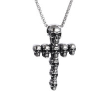 Adjustable Gothic Skull Crosses Necklace Sturdy Alloy-necklace