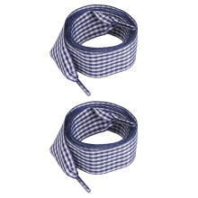 Colorful Checkered Shoe Lace Anti Slip Sneakers-Navy blue 100cm