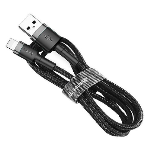 (Multicolor, Black Grey) BASEUS Cafule Series 2m datasynkroniseringsladekabel for iPhone X 8 8 Plus 1