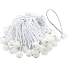 Confezione da 50 corde elastiche lunghe con fibbia per tendoni, tende, striscioni e teloni.