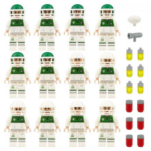 12 PCS Rugby Figures Sports Games Toys with Replaceable Accessories Building Blocks for Kids