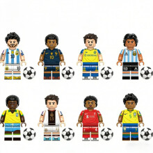 8 PCS Soccer Champion Building Blocks with Balls Messi Ronaldo Figures