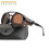 KEITHION, Γυαλιά ηλίου Retro Premium Cool Steampunk Round, με ασπίδες από δέρμα PU και διπ 4