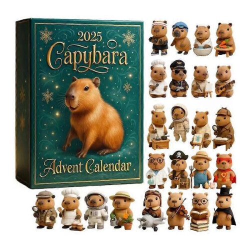 24ήμερο ημερολόγιο Capybara Χριστουγεννιάτικα στολίδια Capybara, ημερολόγ 1