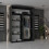MN Furniture Modern Double Mirrored Sliding Wardrobes Black 120cm 2