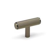 (55mm T-Bar Knob) Antique Brass Reeded T-Bar Cabinet Handles & Knobs