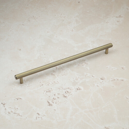 (320mm Handle) Antique Brass Reeded T-Bar Cabinet Handles & Knobs 2