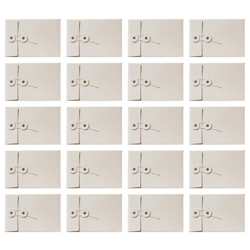 20 stuks papieren envelop met string-knopsluiting document-Wit