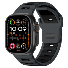 Stilvolles Silikonarmband für Apple Watch 42/44/45/46/49mm Black