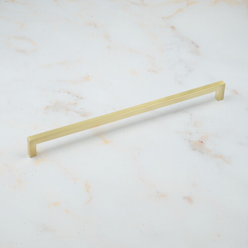 (320mm Handle) Satin Brass Gold Kitchen Square Block D-Bar Handles 2