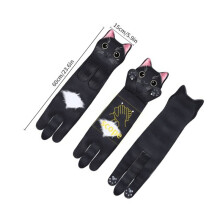 Niedliche schwarze Katze Handtuch, Mikrofaser, 60x15cm, für Küche & Bad