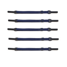 Augenbrillen-Spannband für Erwachsene (5 Stück) - Kompatibel mit Metallbrillen, rutschfest, verstellbar, dunkelblau Blue