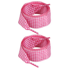 Geruite schoenveters Zachte polyester-Rozerood 120cm