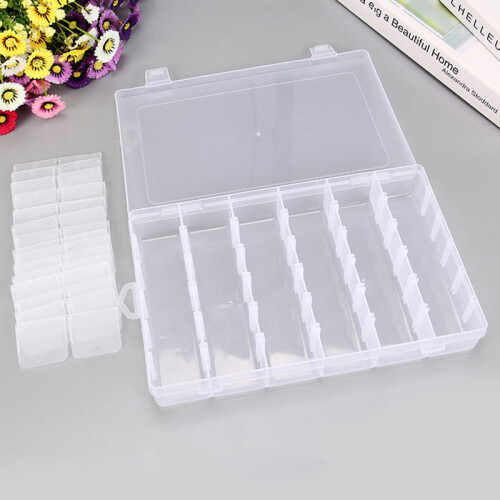 (10 Compartment) Clear Plastic Jewelry Organizer Box with Multiple Compartments Storage Case 2