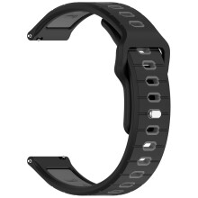 Armband für Amazfit Helio Strap: Silikon, 22mm, Schwarz/Grau, 1 Stück