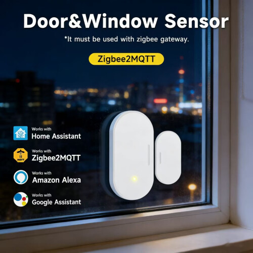 Wireless Zigbee2MQTT 3.0 Door Window Sensor Smart Home Alarm Contact Sensor for Home Security