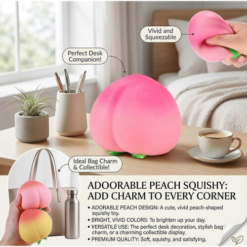 Ροδάκινο Squishy, Squishy Ροδάκινο, Μαλακές Squishy με Φρούτα, Squishyes Fidget για Εν 2