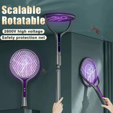 Automatic Mosquito Swatter, Telescopic, Rotatable Mesh For Wider Coverage, USB Charging, Fast, Long Standby Time