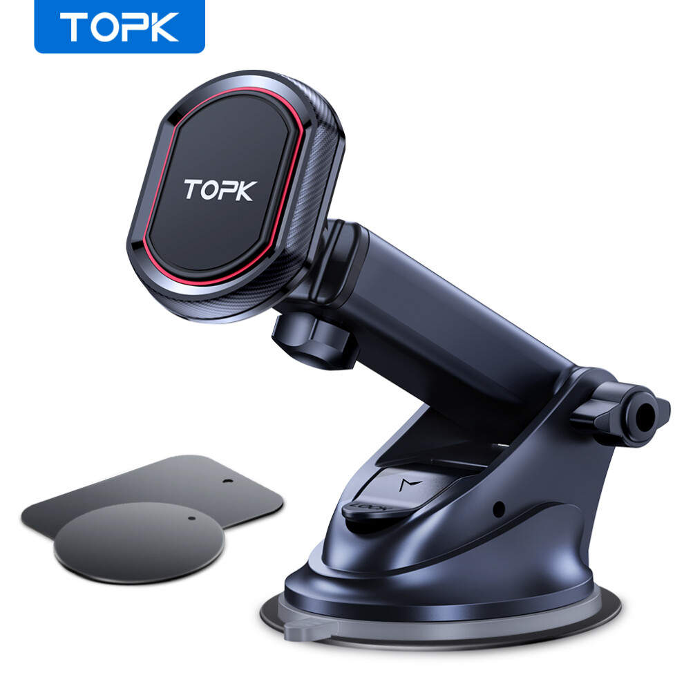 Topk Magnetic Car Phone Holder,Universal Dashboard Windshield Industrial-Strength Suction Cup Car Phone Mount For All Phones 774851424215