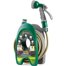 12m Mini Garden Hose Pipe 8 Pattern Water Spray Gun Adjustable Nozzles Stand