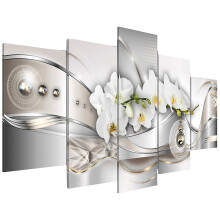 Modern Flower Canvas Wall Art Set 5 Pieces Unframed